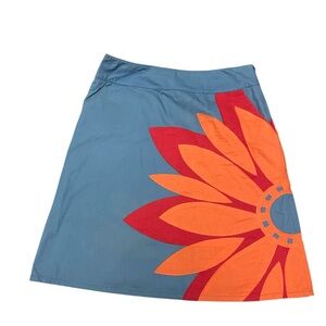 Boden Womens Appliqué Flower A-Line Knee Length Skirt
